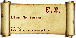 Blum Marianna névjegykártya